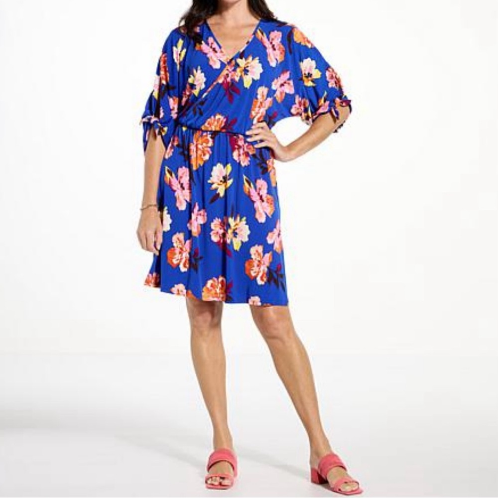 Colleen Lopez Endless Summer Knit Dress – Sapphire Floral Size 2X Tall